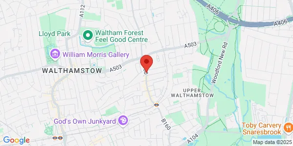 Map of 39 Wood Street Walthamstow E17 3JX United Kingdom