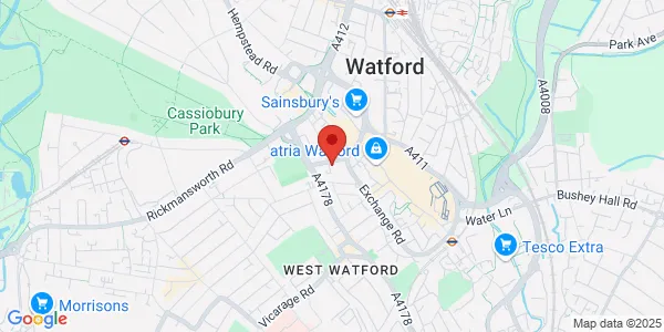 Map of 21 Upton Road Upton Medical Centre Watford WD18 0JL United Kingdom