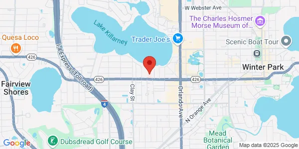 Map of 1561 W Fairbanks Ave Ste 100 Winter Park, FL 32789
