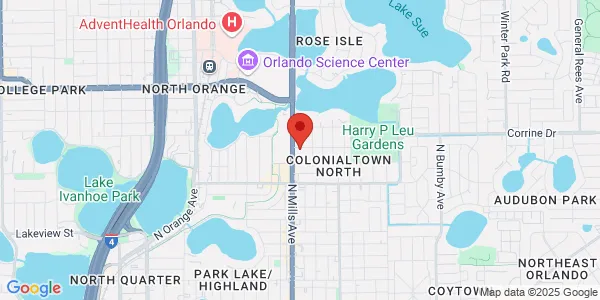 Map of 1621 N Mills Ave Orlando, FL 32803