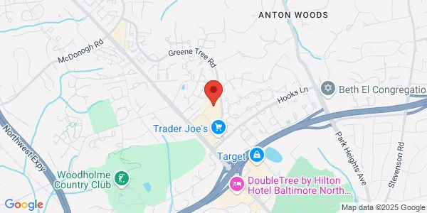 Map of 1838 Greene Tree Rd Ste 535 Pikesville, MD 21208