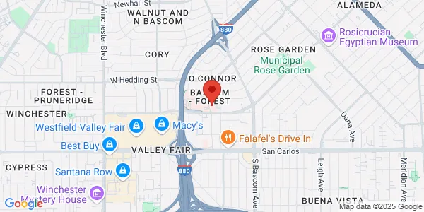 Map of 2101 Forest Ave Ste 220A San Jose, CA 95128