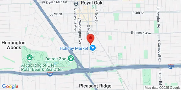 Map of 1041 S Main St Ste 100 Royal Oak, MI 48067