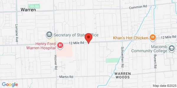 Map of 12640 12 Mile Rd Warren, MI 48093