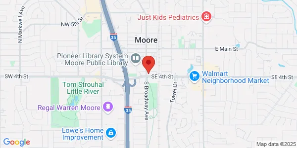 Map of 420 S Broadway St Ste A Moore, OK 73160