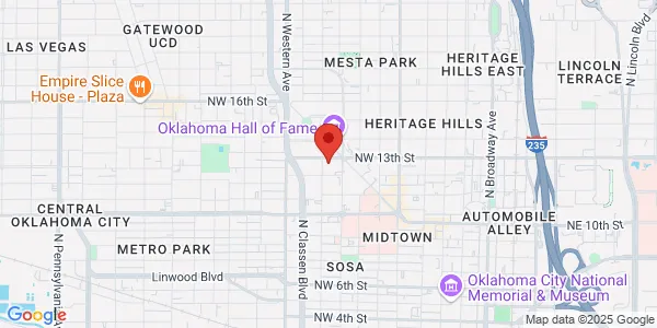 Map of 820 NW 13th St Oklahoma City, OK 73106