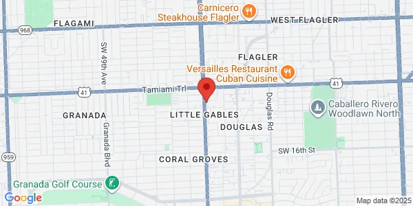 Map of 951 S Le Jeune Rd Miami, FL 33134
