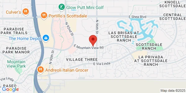 Map of 9819 N 95th St Ste 105 Scottsdale, AZ 85258