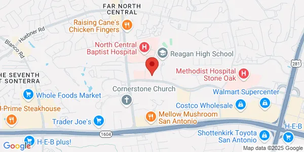 Map of 325 E Sonterra Blvd Ste 120 San Antonio, TX 78258
