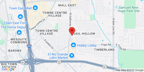 Map of 2540 N Galloway Ave Ste 202 Mesquite, TX 75150