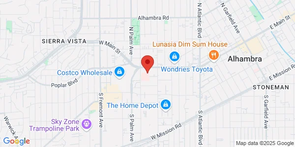 Map of 100 S Raymond Ave Alhambra, CA 91801