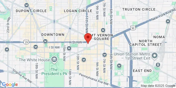 Map of 1050 K St NW Ste 101 Washington, DC 20001