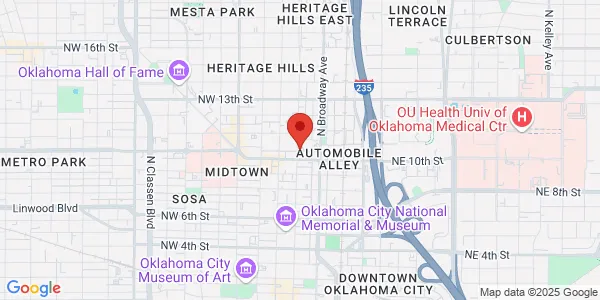 Map of 1116 N Robinson Ave Oklahoma City, OK 73103