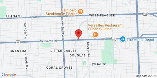 Map of 747 Ponce De Leon Blvd Ste 100 Coral Gables, FL 33134