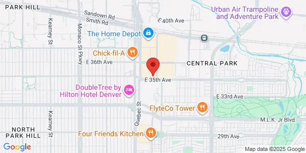 Map of 7505 E 35th Ave Ste 375 Denver, CO 80238