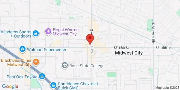Map of 6951 SE 15th St Midwest City, OK 73110