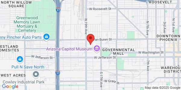 Map of 150 N 18th Ave Phoenix, AZ 85007