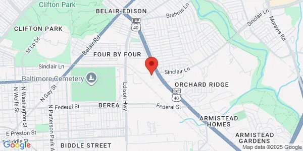 Map of 3501 Sinclair Ln Baltimore, MA 21213