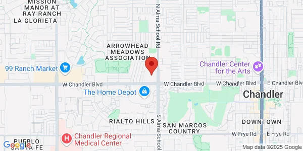 Map of 1076 W Chandler Blvd Ste 120 Chandler, AZ 85224