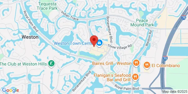 Map of 1642 Town Center Cir Baptist Health South Florida Weston, FL 33326