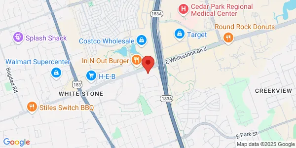 Map of 910 E Whitestone Blvd Cedar Park, TX 78613