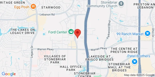 Map of 3800 Gaylord Pkwy Ste 150 Frisco, TX 75034