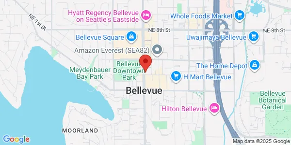 Map of 206 Bellevue Way NE Bellevue, WA 98004
