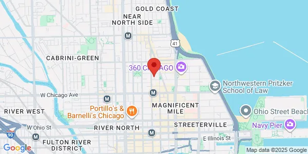 Map of 1 E Delaware Pl Chicago, IL 60611