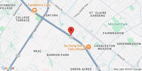 Map of 3775 El Camino Real Palo Alto, CA 94306