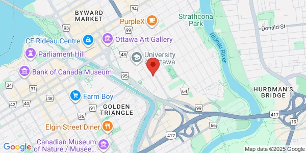 Map of 300-100  Marie Curie Street University of Ottawa Ottawa, ON K1N 6N5 Canada
