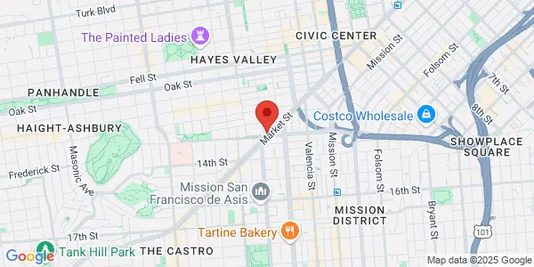 Map of 1998 Market St San Francisco, CA 94102