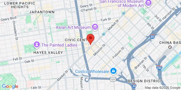 Map of 1390 Market St Ste 109 San Francisco, CA 94102