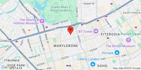 Map of 109 Harley Street London W1G 6AN United Kingdom