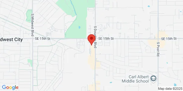 Map of 1636 Midtown Pl Midwest City, OK 73130