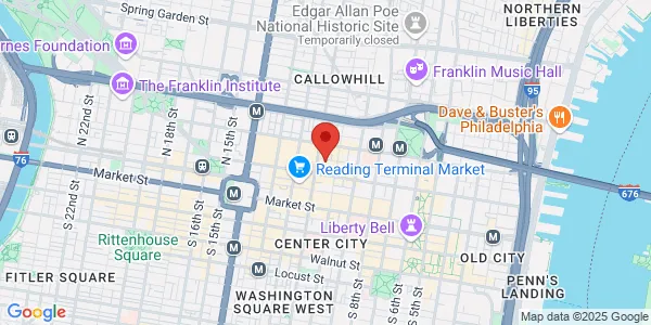 Map of 1020 Cherry Street Philadelphia, PA 19111