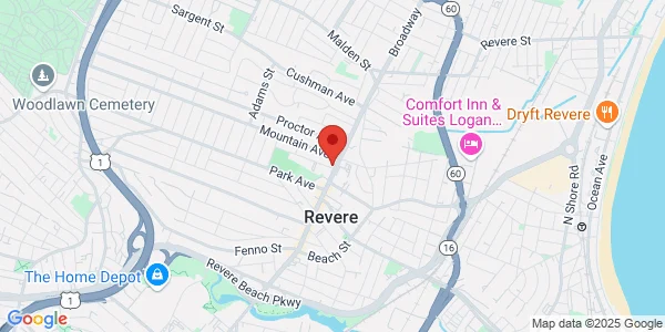 Map of 454 Broadway Revere, MA 02151
