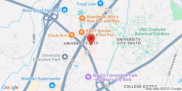 Map of 101 East Wt Harris Blvd Bldg 2000 Ste 2122-A Charlotte, NC 28262