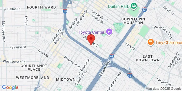Map of 1315 St Joseph Pkwy Houston, TX 77002