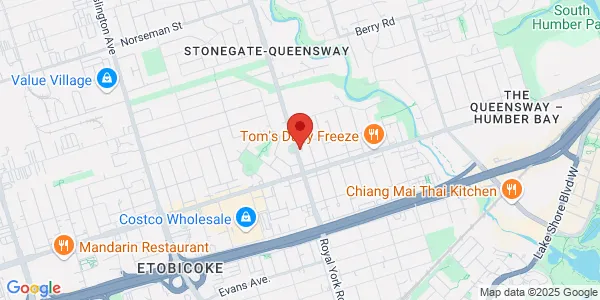 Map of 605 Royal York Road Unit 101 Etobicoke, ON M8Y 4G5 Canada