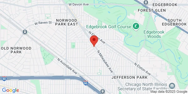 Map of 5906 N Milwaukee Ave Chicago, IL 60646