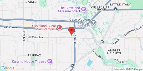 Map of 10201 Carnegie Ave Cleveland, OH 44106