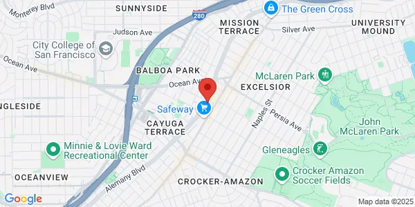 Map of 35 Onondaga Ave San Francisco, CA 94112