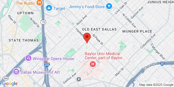 Map of 4006 Live Oak St Dallas, TX 75204