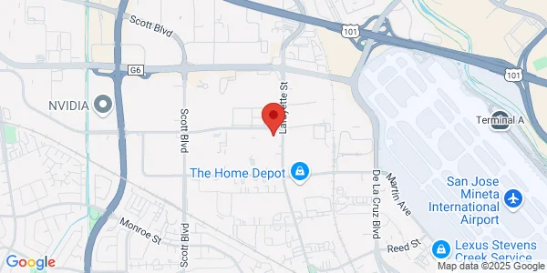 Map of 988 Walsh Ave Santa Clara, CA 95050