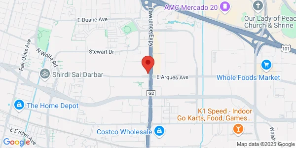 Map of 1197 E Arques Ave Sunnyvale, CA 94085