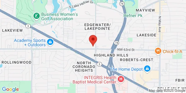 Map of 3705 NW 63rd St Ste 201 Oklahoma City, OK 73116