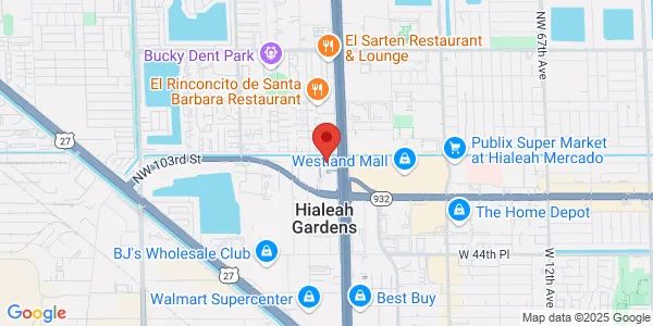 Map of 10550 NW 77th Ct Ste 305 Hialeah, FL 33016