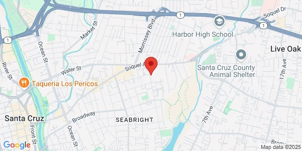 Map of 626 Fredrick St Santa Cruz, CA 95062