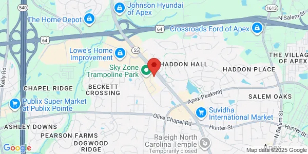 Map of 1031 W Williams St Ste 104 Apex, NC 27502