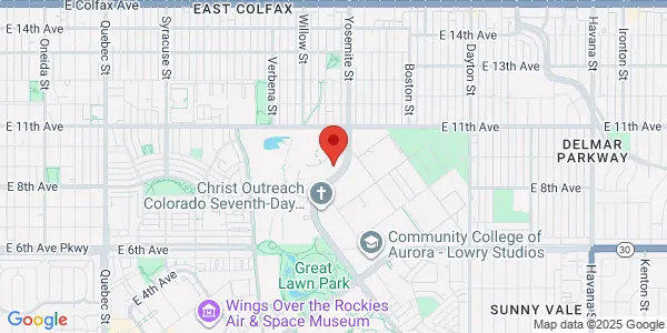 Map of 1001 Yosemite St Denver, CO 80230
